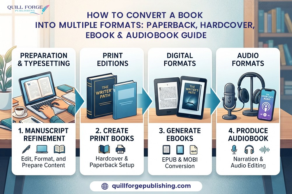 How to Publish Book in Multiple Formats: Paperback, Hardcover, Ebook & Audiobook