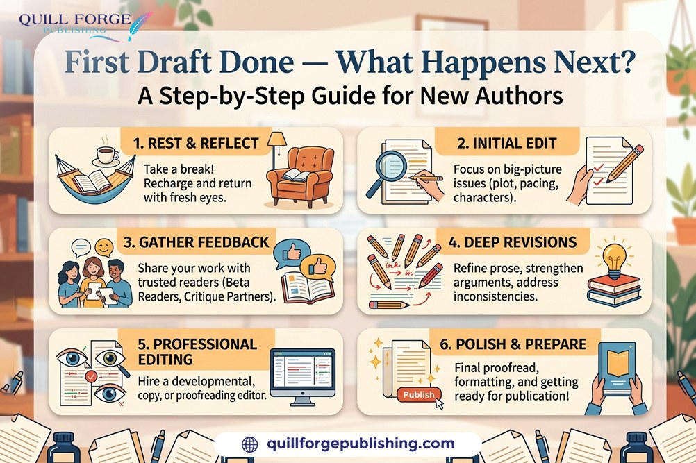 Finished First Draft, What to Do Next: The Complete Book Publishing Checklist for Authors